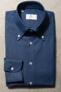 Button Down Denim Shirt "Sartoriale Collection" - Made In Italy|Pini Parma Hot
