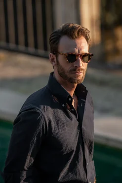 Button Down Seersucker Shirt - Made In Italy|Pini Parma Best Sale