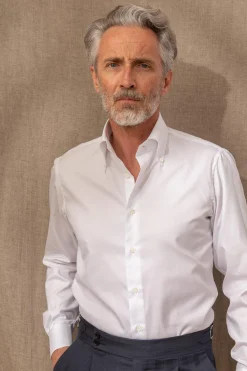 Button Down White Shirt "Sartoriale Collection"- Made In Italy|Pini Parma Outlet