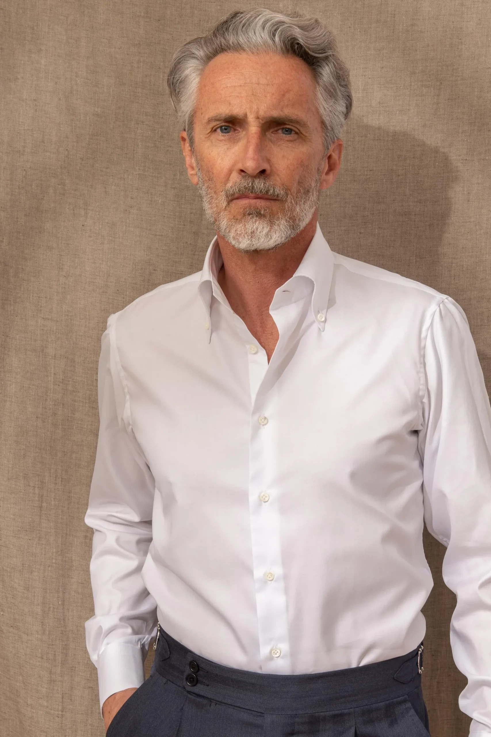 Button Down White Shirt "Sartoriale Collection"- Made In Italy|Pini Parma Outlet