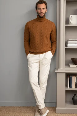 Cognac Turtleneck – Made In Italy|Pini Parma Flash Sale