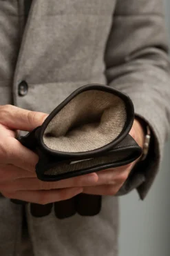 Dark Brown Cashmere Lined Deerskin Leather Gloves - Made In Italy|Pini Parma New