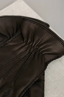 Dark Brown Cashmere Lined Deerskin Leather Gloves - Made In Italy|Pini Parma New