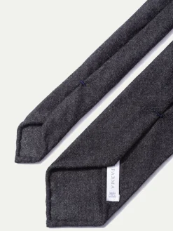 Dark Grey Flannel Tie - Hand Made In Italy|Pini Parma Flash Sale