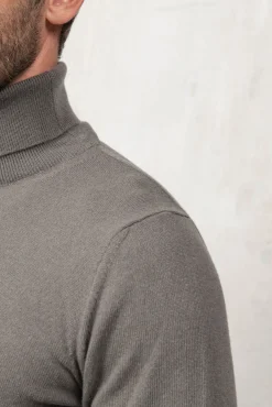 Dark Taupe Cashmere Turtleneck – Made In Italy|Pini Parma Sale