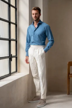 Denim Blue Shirt - Made In Italy|Pini Parma Cheap