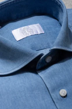 Denim Blue Shirt - Made In Italy|Pini Parma Cheap