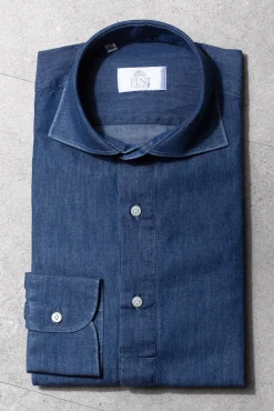 Denim Popover Shirt - Made In Italy|Pini Parma Hot