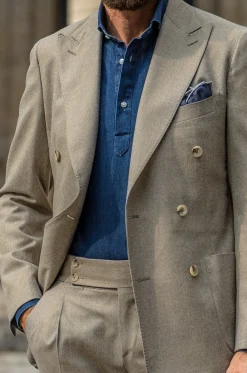 Denim Popover Shirt - Made In Italy|Pini Parma Hot