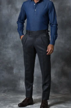 Denim Popover Shirt - Made In Italy|Pini Parma Hot