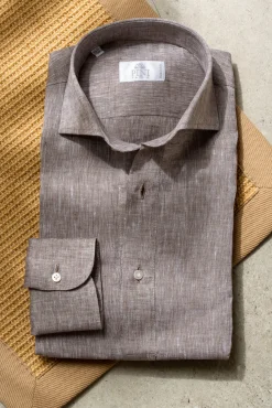 Desert Linen Popover Shirt - Made In Italy|Pini Parma Shop