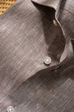 Desert Linen Popover Shirt - Made In Italy|Pini Parma Shop