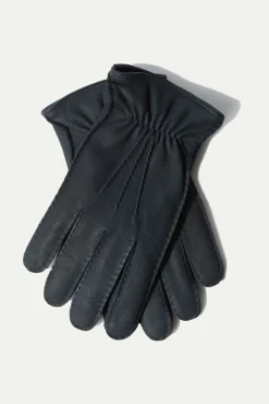 Dusty Blue Cashmere Lined Deerskin Leather Gloves - Made In Italy|Pini Parma Shop
