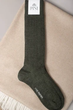 Green - Super Durable Wool Short Socks - Made In Italy|Pini Parma New
