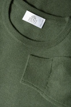 Green Cashmere Round Neck – Made In Italy|Pini Parma Flash Sale