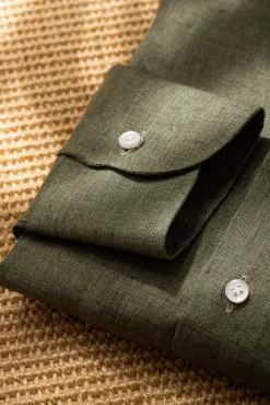 Green Linen Shirt - Made In Italy|Pini Parma Fashion
