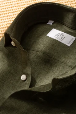 Green Linen Shirt - Made In Italy|Pini Parma Fashion