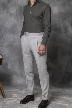 Green Popover Shirt - Flannel Touch - Made In Italy|Pini Parma Outlet