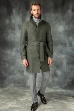 Green Raglan Coat – Made In Italy|Pini Parma Store