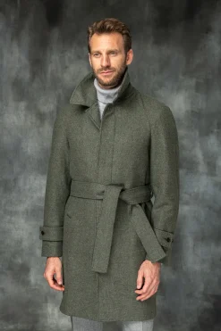 Green Raglan Coat – Made In Italy|Pini Parma Store