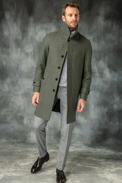 Green Raglan Coat – Made In Italy|Pini Parma Store