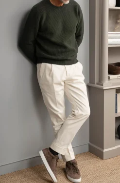 Green Ribbed Crew Neck – Made In Italy|Pini Parma Best Sale