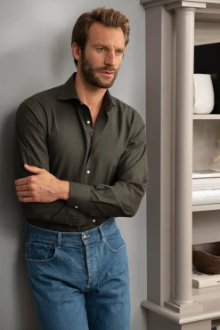 Green Shirt - Flannel Touch - Made In Italy|Pini Parma Best