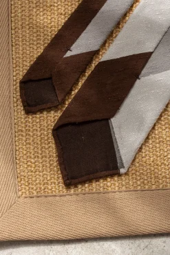 Grey And Brown Shantung Tie - Hand Made In Italy|Pini Parma Hot