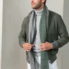 Grey And Green Reversible Herringbone Scarf - Made In Italy|Pini Parma Best Sale