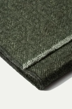 Grey And Green Reversible Herringbone Scarf - Made In Italy|Pini Parma Best Sale