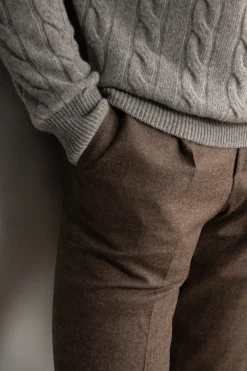 Grey Cable Knit Sweater – Made In Italy|Pini Parma Hot