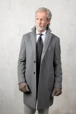 Grey Coat In Loro Piana Wool – Made In Italy|Pini Parma Discount