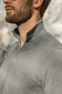 Grey Cotton Polo - Made In Italy|Pini Parma Best Sale