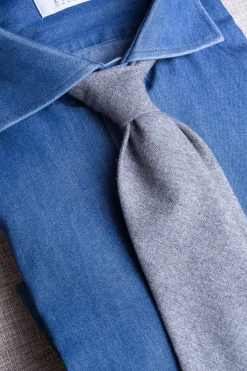Grey Flannel Tie - Hand Made In Italy|Pini Parma Sale