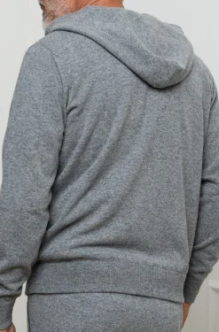 Grey Leisure Zip Hoodie - Made In Italy|Pini Parma Best Sale