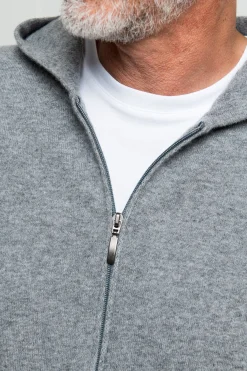 Grey Leisure Zip Hoodie - Made In Italy|Pini Parma Best Sale