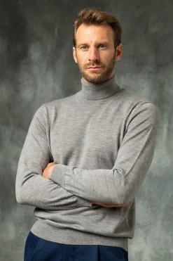 Grey Merino Turtleneck – Made In Italy|Pini Parma Cheap
