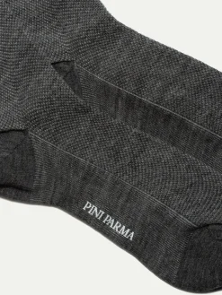 Grey Micro Fancy Short Socks - Made In Italy|Pini Parma Hot