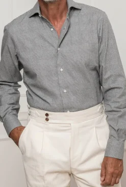 Grey Prince Of Wales Shirt - Made In Italy|Pini Parma Online