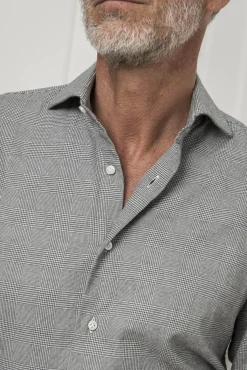 Grey Prince Of Wales Shirt - Made In Italy|Pini Parma Online