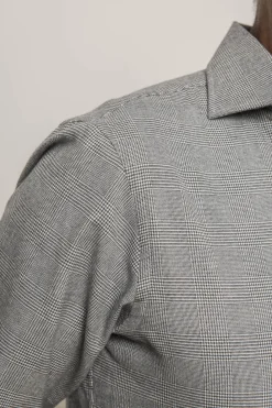 Grey Prince Of Wales Shirt - Made In Italy|Pini Parma Online
