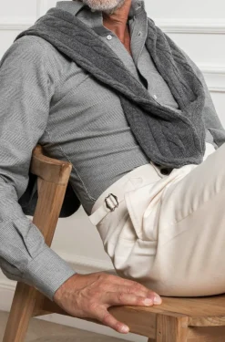 Grey Prince Of Wales Shirt - Made In Italy|Pini Parma Online