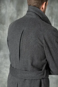 Grey Raglan Coat In Loro Piana Wool – Made In Italy|Pini Parma Store