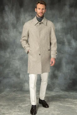 Houndstooth Raglan Coat – Made In Italy|Pini Parma Clearance
