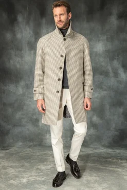 Houndstooth Raglan Coat – Made In Italy|Pini Parma Clearance