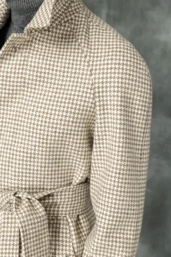 Houndstooth Raglan Coat – Made In Italy|Pini Parma Clearance