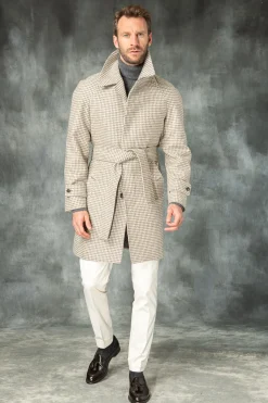 Houndstooth Raglan Coat – Made In Italy|Pini Parma Clearance
