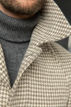 Houndstooth Raglan Coat – Made In Italy|Pini Parma Clearance
