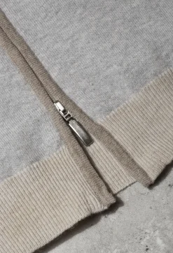 Ice And Taupe Full Zip Cardigan – Made In Italy|Pini Parma Sale