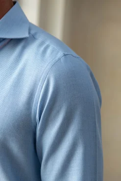 Light Blue Cashmere And Cotton Shirt - Made In Italy|Pini Parma Sale